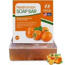 Natrulo Persimmon Soap Bar for Body Odor Control – Purifying Deodorizing Body 