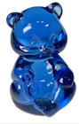 3.25” Fenton Cobalt Blue Glass Teddy Bear Figurine Paperweight