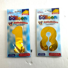 Gold Foil Number Balloons 14 Inch Air Filled Numbers One Eight Party Decor 18