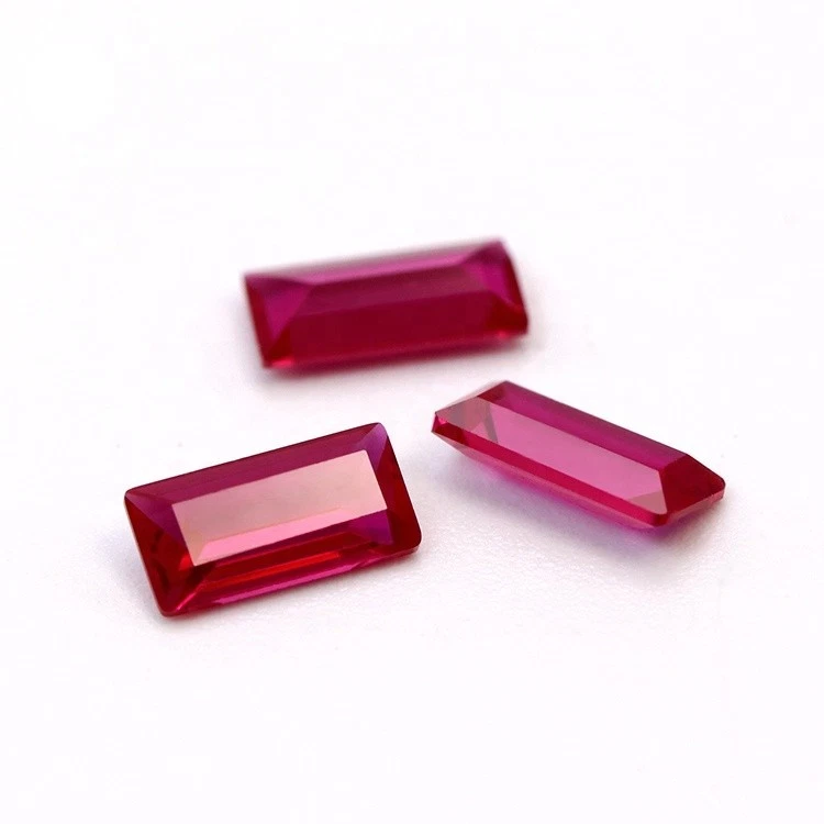 Baguette Fine Cut Lab Created Synthetic Ruby Loose Gemstone For Assorted Jewelry - Image 4 of 4