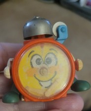 Vintage 1970's TOMY Wind Up Toy ALARM CLOCK Chimes. winds up but does not move