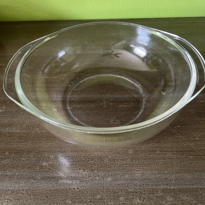 Pyrex 026 Vintage Round 3 Qt Casserole Dish with Handles Clear Glass USA Made