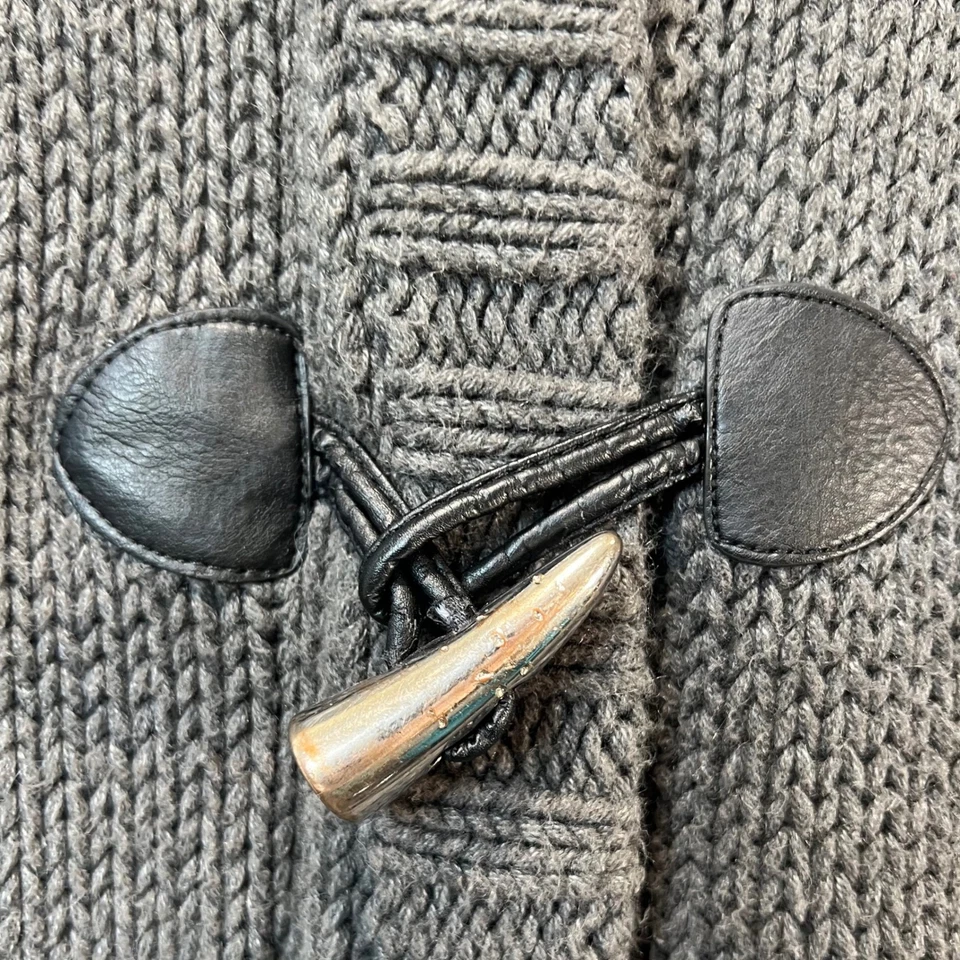 Poncho suéter grande Michael Kors gris tejido cierre palanca Foto 3 de 4