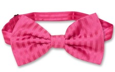Vesuvio Napoli BOWTie RED VIOLET Color Striped Vertical Stripes Mens Bow Tie