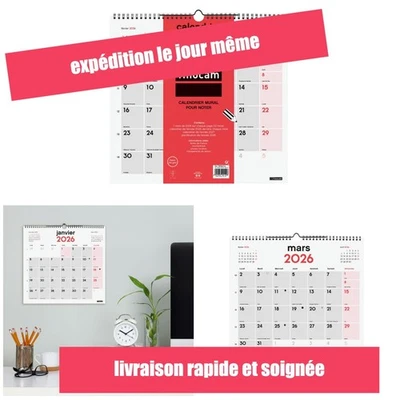 Calendrier mural 2026 Finocam 1 mois par page Français - Photo 1/4