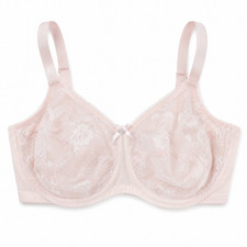 Wacoal Retro Chic Underwire Bra 40DD Pink Lace Sheer Full Coverage NWT 855186