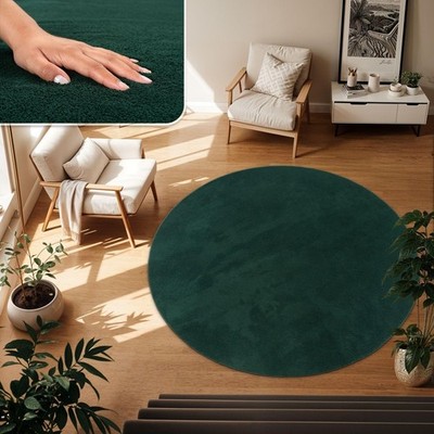 TT Home Großer Teppich Kurzflor Einfarbig Modern Design Waschbar, Farbe: Dunkelgrau