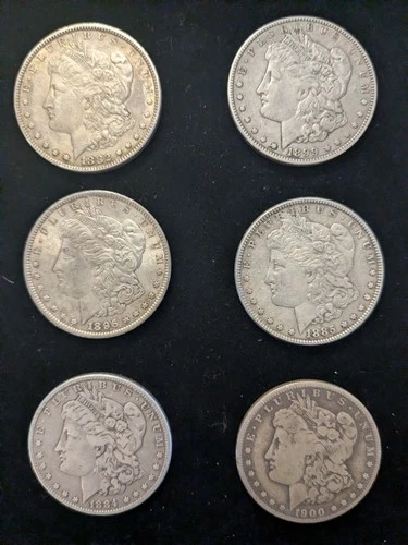 Lot Of (6) AU To VF Morgan Dollars 1882 - 1900
