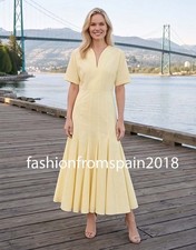 ZARA NEW WOMAN ZW COLLECTION POPLIN DRESS LIGHT YELLOW XS-XL 2221/014/306
