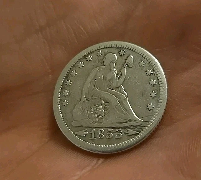 1853 Seated Liberty U.S. Quarter, Arrows & Rays, XF or better, Fine Detailing! - Image 2 of 4