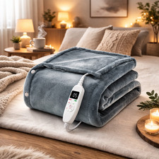 50" x 60" Electric Heated Throw Blanket with 10 Heating Levels  1- 8H Auto-off