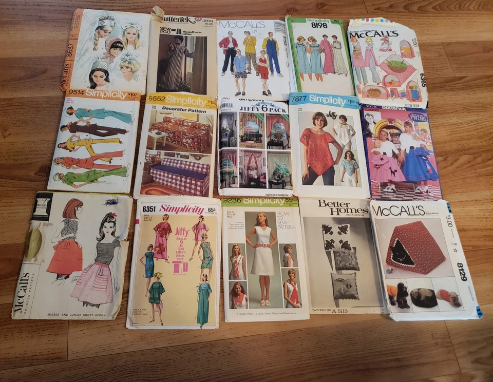 15 Vintage Sewing Patterns - UNCUT 60's 70's 80's and 90's McCalls Simplicity - Image 2 of 2