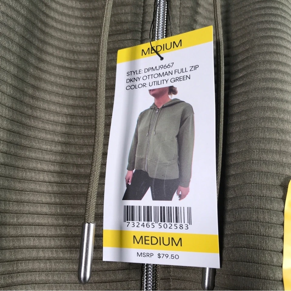 Chaqueta otomana DKNY con cremallera completa, para mujer talla M - verde utilitario Foto 4 de 4