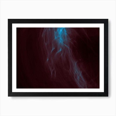 Glowing Abstract Curved Blue And Re Framed Wall Art Poster Canvas Print Picture