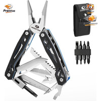 Multitool Multifunktionszange 22-In-1 Faltbar Edelstahl Schwarz Mit 4 Bits