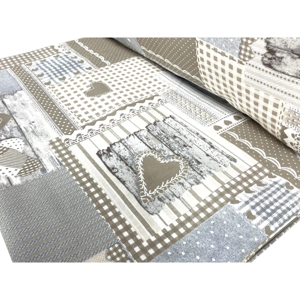 Housse de couette tyrolienne coeurs « Aprica » Beige – 100 % coton artisanal Mad - Photo 4/4