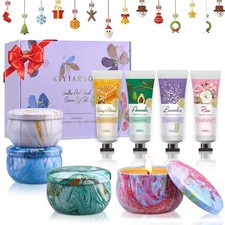 Gift Baskets for Women: Unique Candles Hand Cream Lotion Gift Set, Valentines