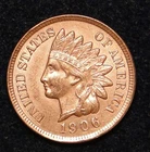 UNC 1906 INDIAN HEAD PENNY CENT OLD U.S. TYPE COIN