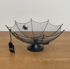 Black Wire Spider Web Halloween Candy Bowl