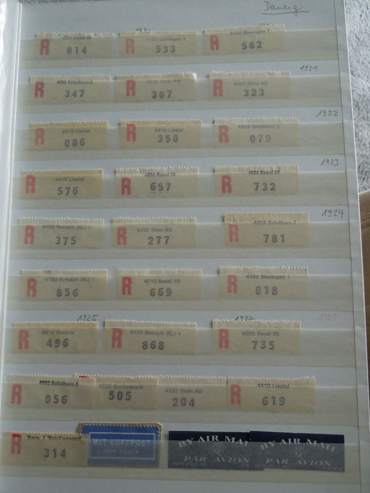 BRD, DDR, Welt, Einschreibzettel, Reko, Luftpost, Diverses, 6 Seiten - Bild 3 von 4