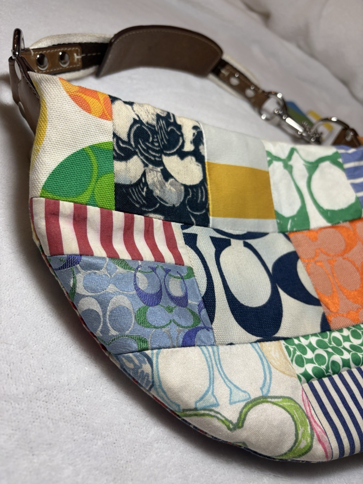 Y2K Coach Hampton Rainbow Patchwork Small Hobo Sh… - image 5