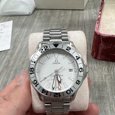 OMEGA Seamaster GMT  Automatic White Dial Stainless Steel Men's Watch Box Papers
