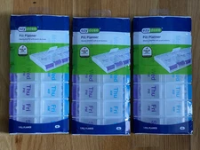 Ezy Dose 7 Day Weekly Extra Large AM/PM Push Button Pill Planner #67585 Lot=3