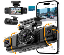 Cámara Dash Cam 360° de 4 Canales, WiFi 5G,...