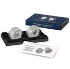 2024-S Reverse Proof $1 Morgan and Peace Silver Dollar 2pc Set, Box & COA - 24XS