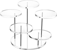 round Acrylic Products Display Riser Stands, 5 Tier Displaying Risers
