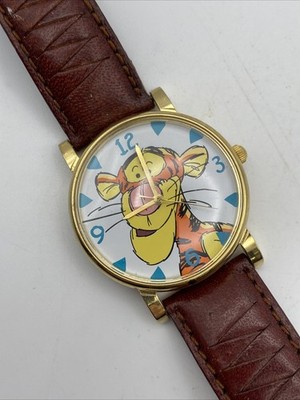 Vintage Timex Womens Watch 34mm Winnie Pooh Tigger Dial Leather New Battery