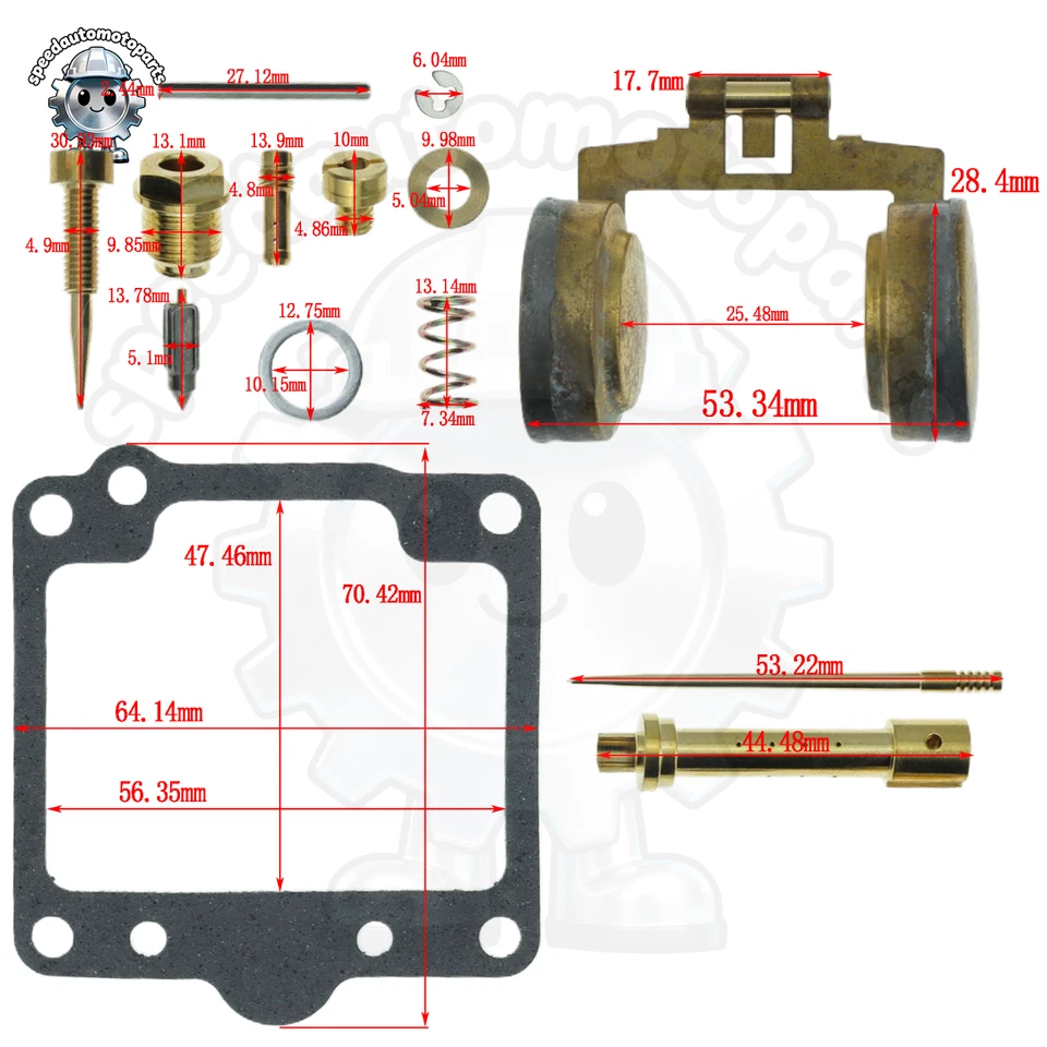 4Sets Yamaha XS1100S XS1100 1978-1979 Carburetor Rebuild Repair Kit & Float-US Foto 2 de 4