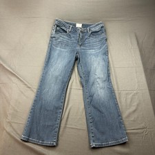 Caslon Crop Jeans Womens 31 Blue Denim Medium Wash Cotton Stretch Bootcut Leg