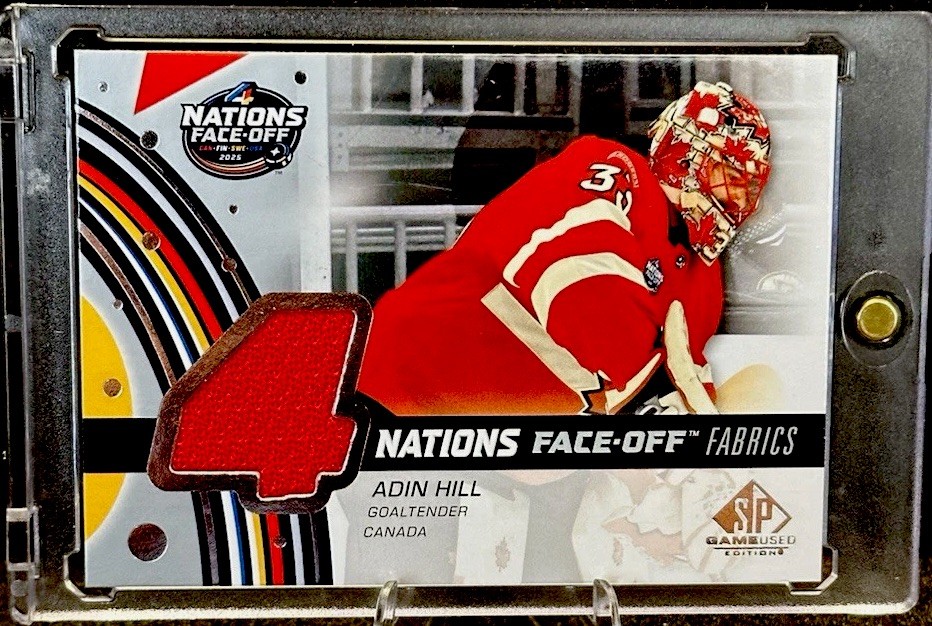 Adin Hill 2025-26 UD Game Used Hockey 4 Nations Face-Off Fabrics Jersey #4N-AH