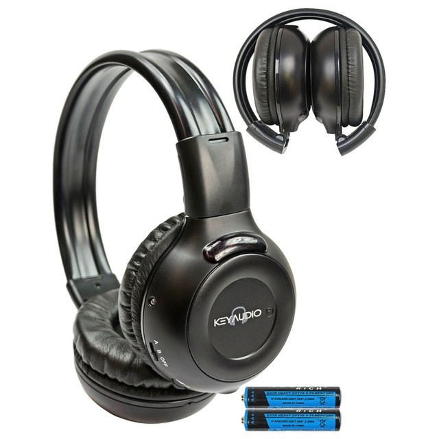 1 New Fold In Wireless IR Rear TV DVD Headphones Headset For Ford