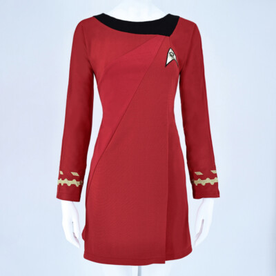 The Original Series Female Duty Red Dresses Cosplay Starfleet  Uniform Costumes