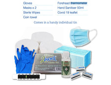 Back To Work PPE Kit Gloves Masks Wipes Sanitiser Thermometer CoinTowel Free 24h