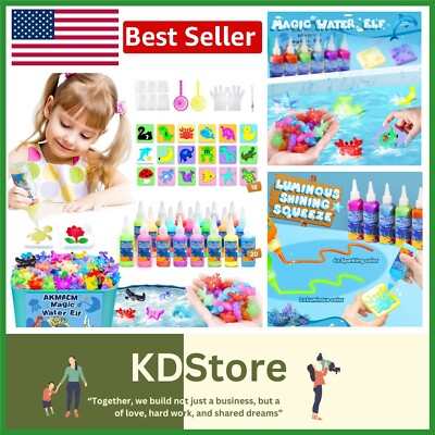 Kids  Magic Water Elf Creation Set - 18 Mold Shapes & 60ml Eco-Friendly Gel