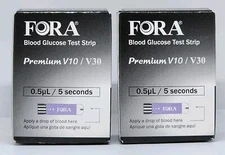 FORA Premium V10 / V30  Blood Glucose Test Strips 100 Count New Exp. 04/01/2026
