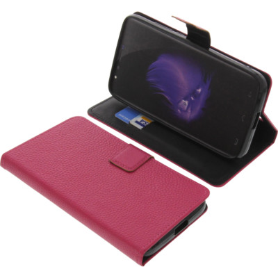 Tasche für HomTom HT50 Smartphone Book-Style Schutz Hülle Handytasche Buch Pink