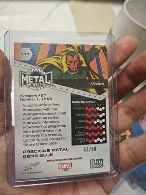 2023 Marvel Metal Universe Avengers Vision Blue PMG /50 Precious 