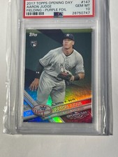 2017 Topps Opening Day #147 Aaron Judge Toys R Us Purple Variation RC PSA 10