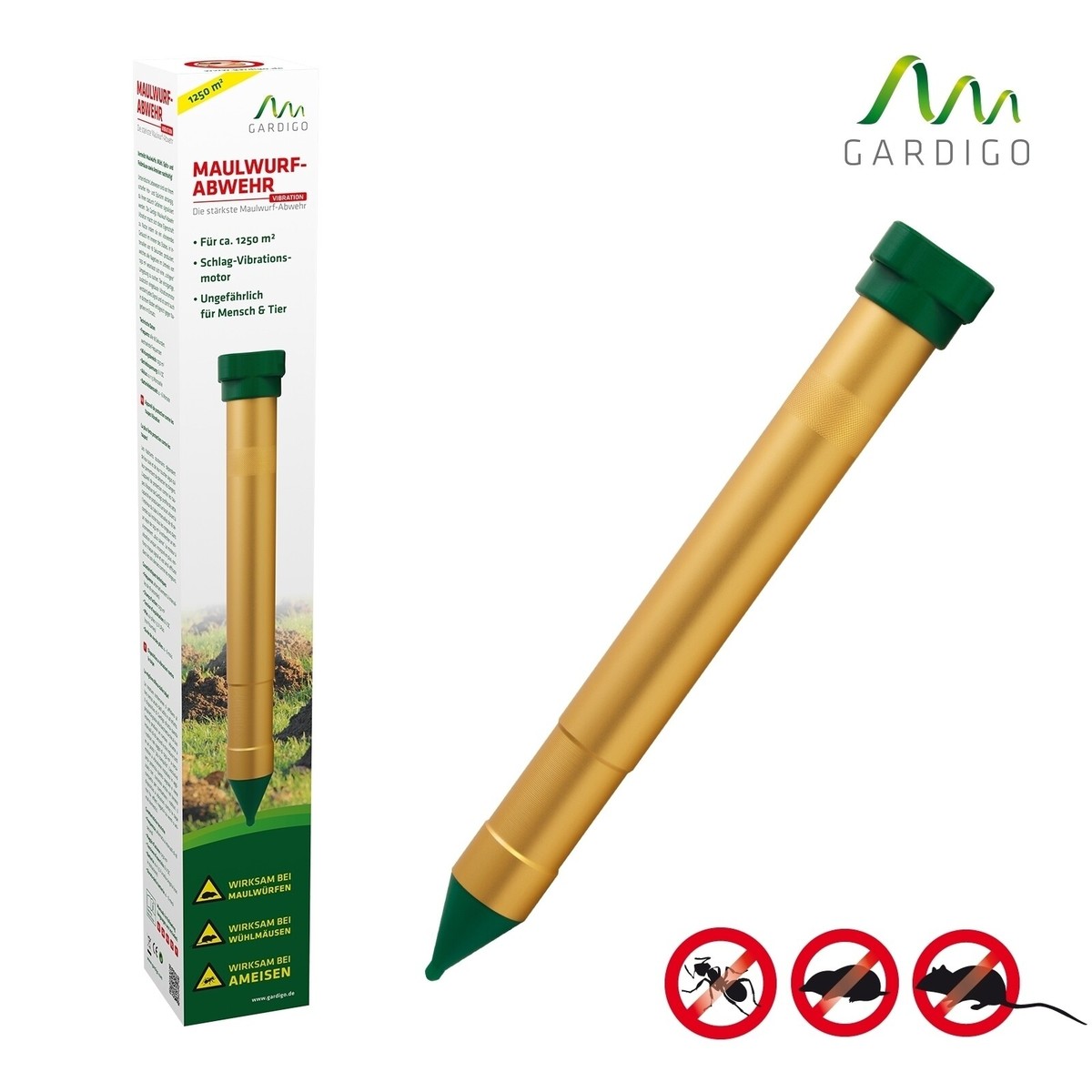 Gardigo Maulwurfschreck Ultraschall Maulwurfabwehr Wühltiervertreiber Schutz - Foto 8