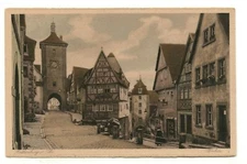 c1920 Tinted PC: Rothenburg, Germany – Scenic View of Plönlein