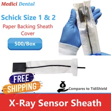 Dental Digital X-Ray Sensor Sleeve Sensor Cover For Shick 1 or Shick 2,  500/Bx