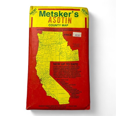 Metsker's Map Asotin County Washington State 1980s The Sportsmen's Pocket Guide