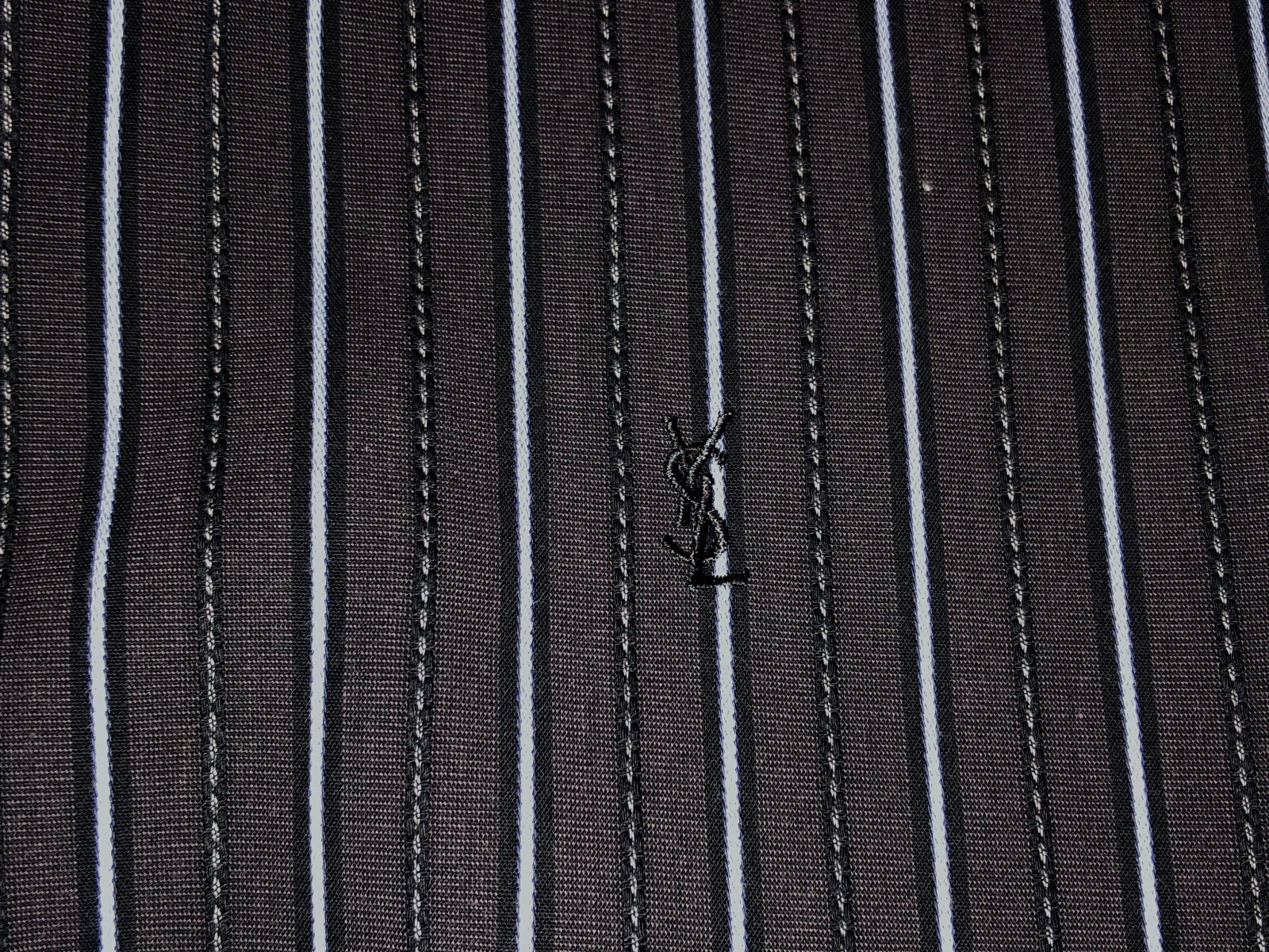 Chic Camicia Antracite a Righe Yves Saint Laurent Taglia XL come Nuovo