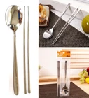 Stainless Steel Spoon and Chopsticks Set/ Turtle, Flower patten tableware/ Korea