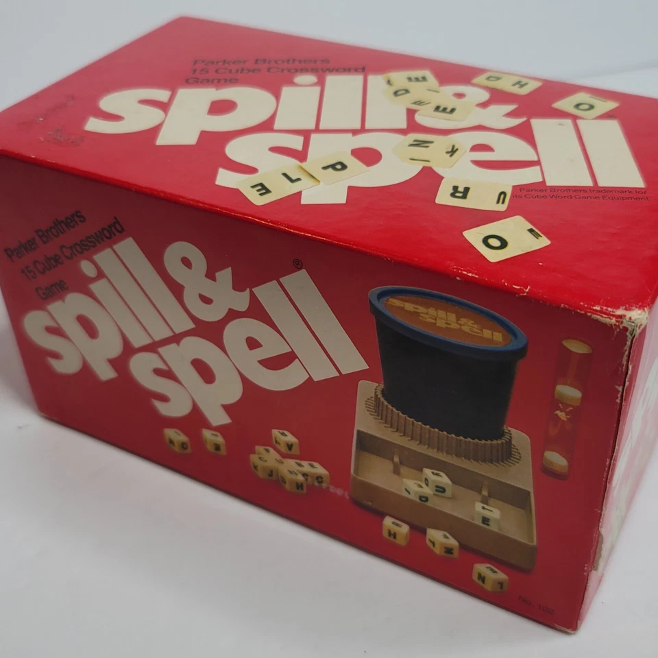 Vintage 1972 Spill & Spell Parker Brothers 15 Cube Crossword Game Boggle Puzzle - Image 2 of 4