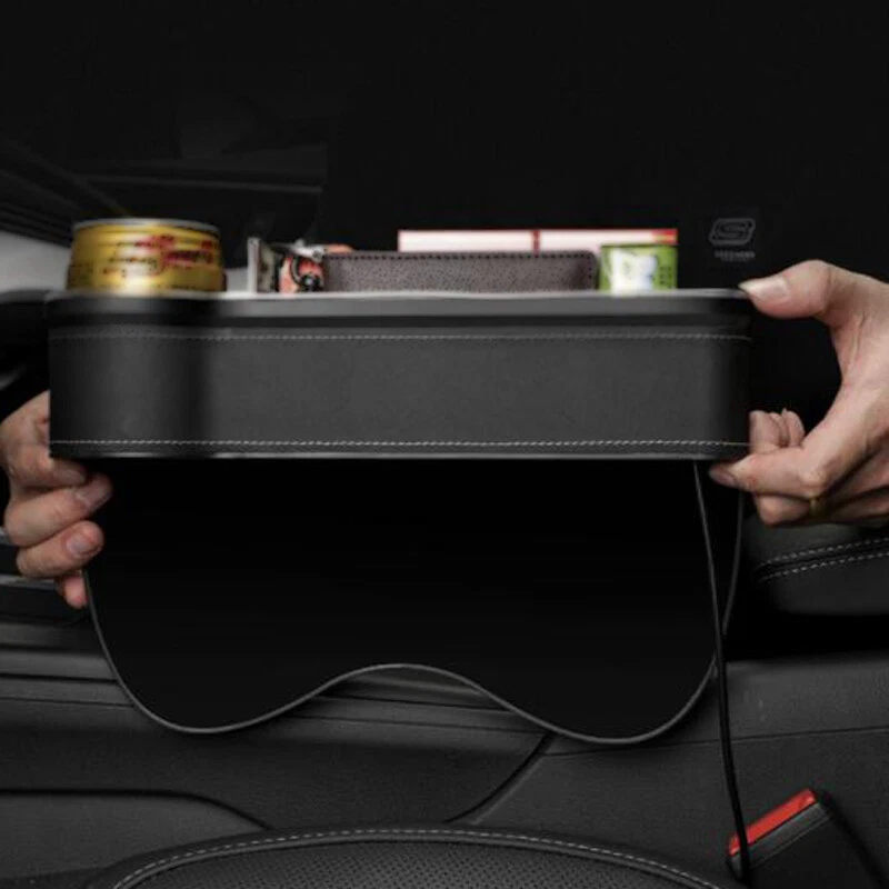 Caja de almacenamiento de asiento de larga duración para automóvil portavasos luz LED lado derecho x1 Foto 4 de 4
